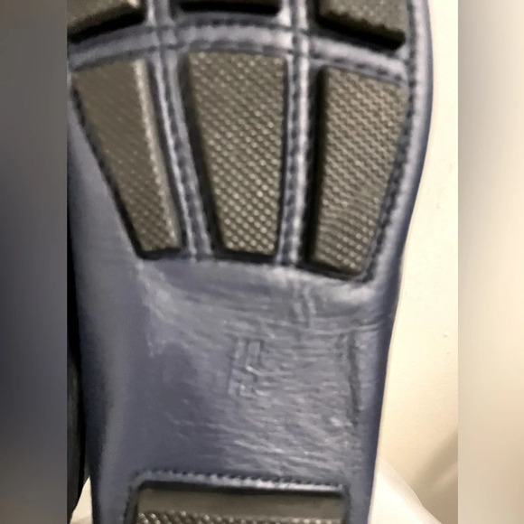 Sz 9.5 J Sabat men penny loafers round toe tip slip on navy blue leather NW - Picture 8 of 8